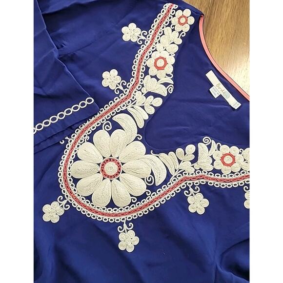 BODEN Blue Embroidered Dress – Women’s 2R – Classic Floral Elegance - Picture 1 of 9